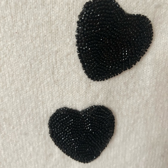 Loft Outlet Sequin Heart Sweater. Size M. Worn once. - Picture 4 of 4